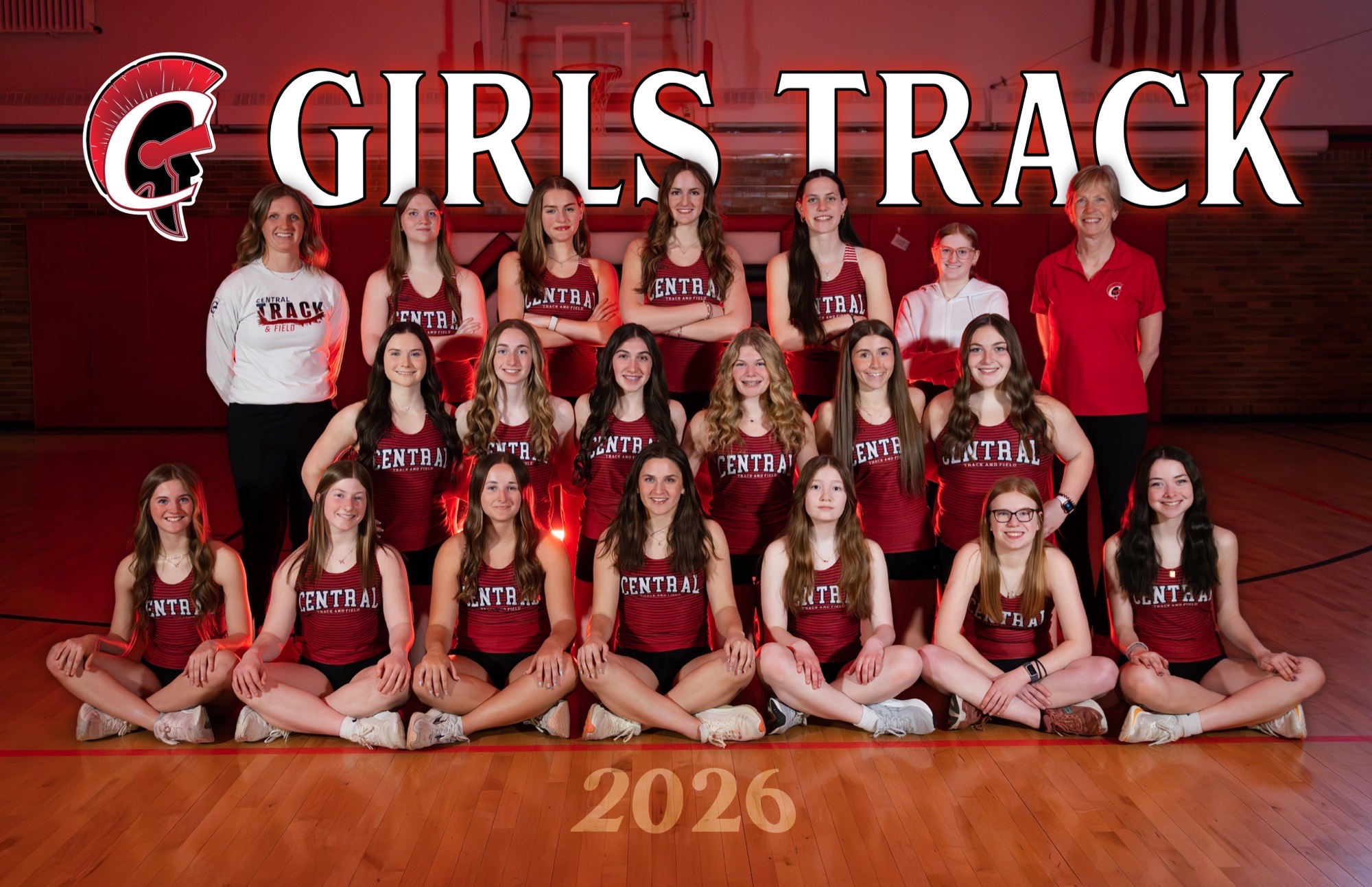 Central Girls Track 2026 team poster from a Special FX session