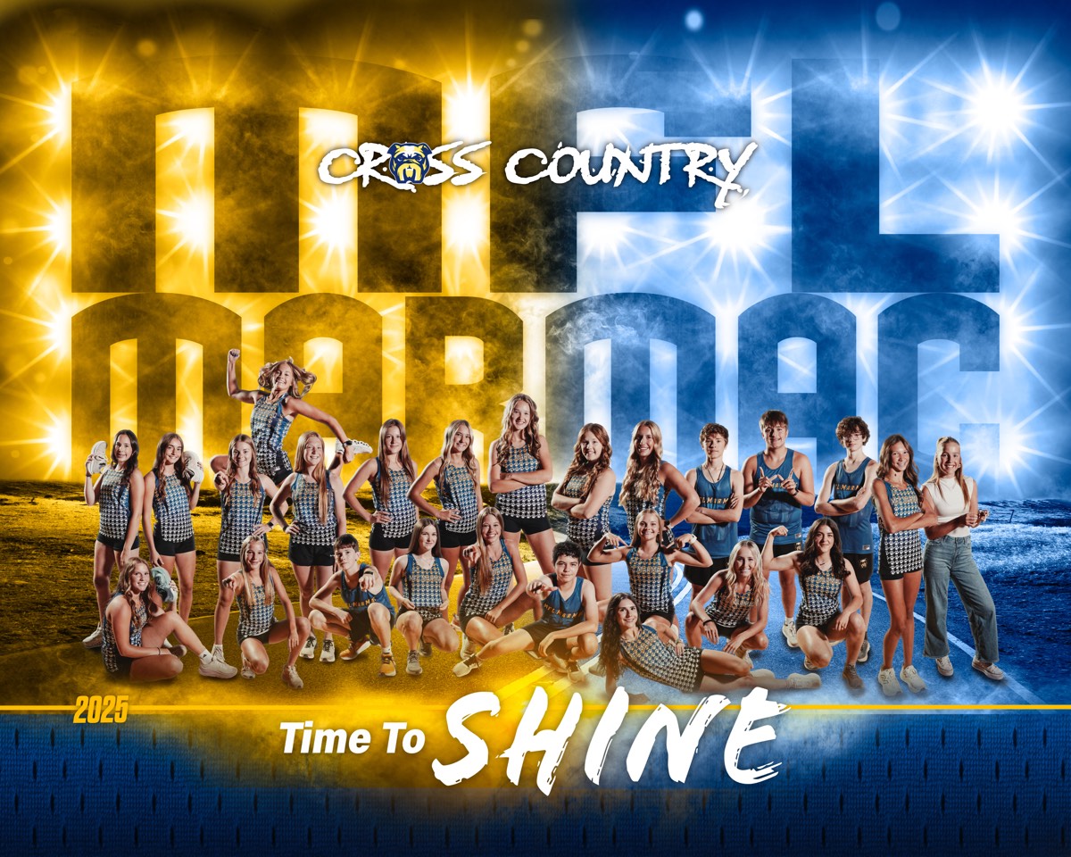 MFL MarMac cross country team banner, 2025 — the full roster composited into a Time To Shine design